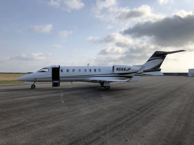 Learjet 45 (N556JP) - A Lear 45 sits on the ramp in the morning sun at McGregor Executive Airport, Texas on June 12, 2018.