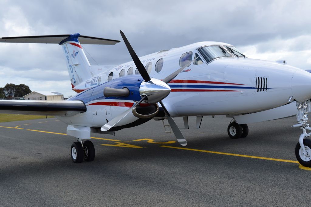 Beechcraft Super King Air 200 (VH-MSZ) - RFDS Kingair VH-MSZ at Flinders Island, Mar 2016. A lot nicer machine than the MSZ I used to fly in the early 2000s