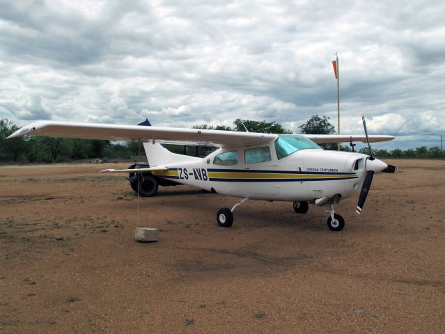 Cessna Centurion (ZS-AVB) - A Cessna 210 Turbo at the Inwelala airtstrip, South Africa.