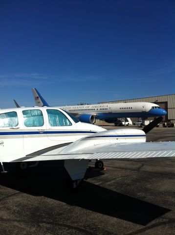 Beechcraft 55 Baron (N291BP) - Parked next to Air Force 2