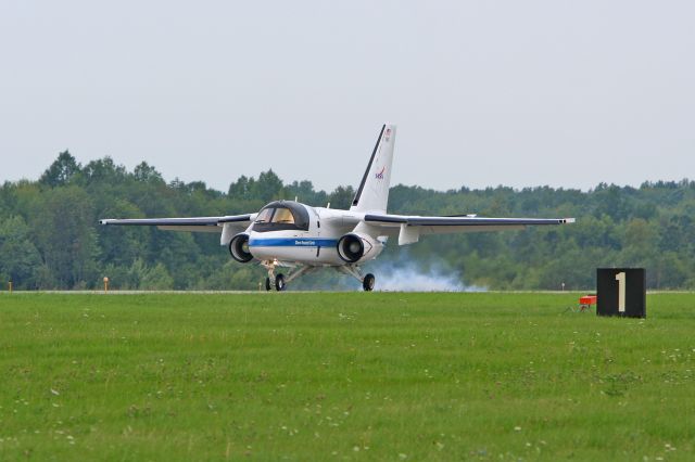 Lockheed L-394 Viking (N601NA) - A NASA S-3B Viking, N601NA/160607, cn 394A-3187, from the Glenn Research Center, adjacent to Cleveland Hopkins International Airport, Cleveland- (KCLE) USA – Ohio, arriving at KYNG for the certification of the Semi-Permeant Barrier Arresting Kit (BAK)-12 Aircraft Arresting System on 1 Sept 2011. The BAK-12 is installed each year in support of the Cleveland National Air Show at Burke Lakefront Airport, Cleveland- (KBKL) USA – Ohio.