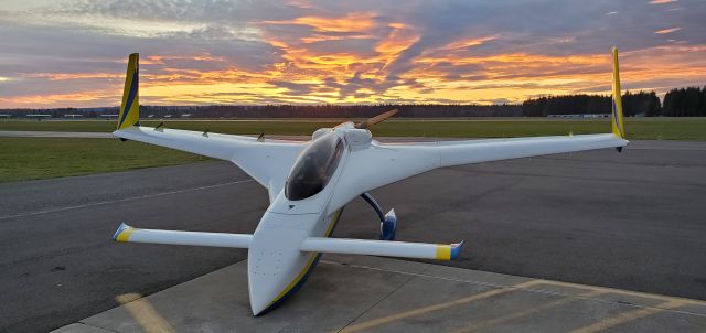 N13YV — - The plane "relaxing" after a sunset flight in the Pacific Northwest. No color adjustments made on this photo - just taken with my cell phone.