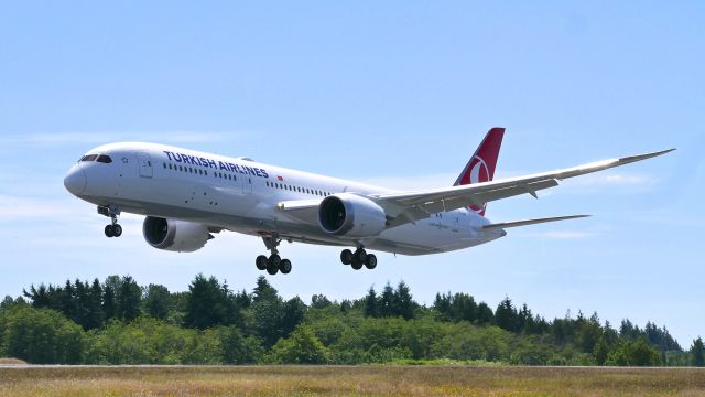 Boeing 787-9 Dreamliner (TC-LLM) - BOE231 on short final to Rwy 34L to complete a flight test on 6.26.20. (ln 1001 / cn 65812).