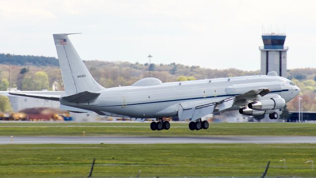 Boeing 707-300 (N404PA) - (5/10/2020) The MIT Lincoln Labs/ USAF 1965 BOEING 707-321B touches down on runway 29 at KBED.  Recently renamed "Sashambre" from it's previous name Hannah, It is one of the last 707's with P & W JT3D-3B in service as the KC-135's have been converted to CFM-56's. 