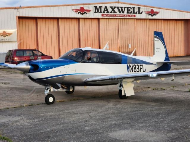 Mooney M-20 Turbo (N83FL) - Taxiing her out on my first ever flight in our newly painted airplane! 