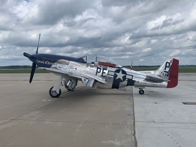 North American P-51 Mustang (N151BW) - Getting gas after Oshkosh 