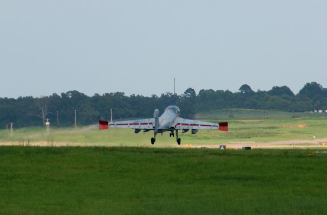 16-1352 — - An EA-6 prowler from VMAQ-2 flares just before touchdown on runway 7.