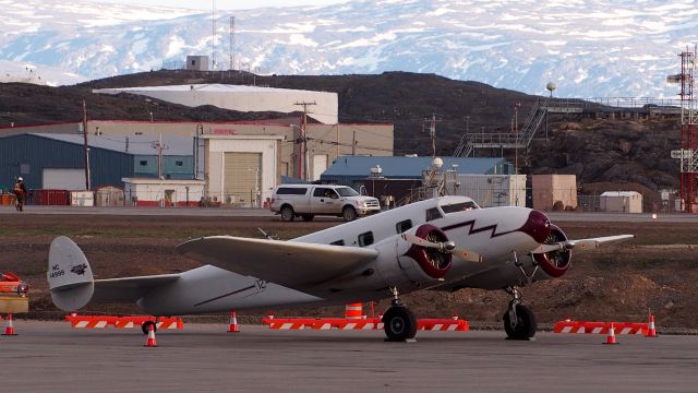 Lockheed L-12 Electra Junior (N14999) - A Lockheed Electra Junior, L12, at the Iqaluit airport.br /Its like a movie or cartoon airplane. :)