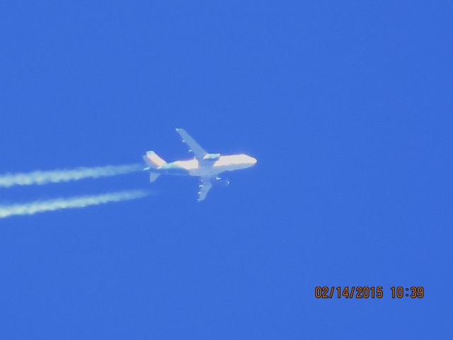 Airbus A319 (N301NV) - Allegiant Air flight 140 from AZA to CVG over Southeastern Kansas at 37,000 feet.