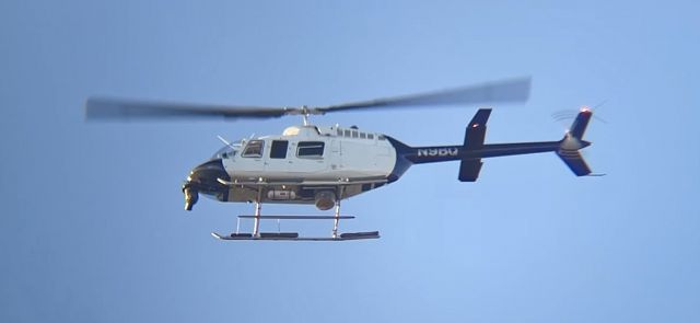 Bell JetRanger (N9BQ) - N9BQ Circling above Fair Lawn, NJ, Above an active news scene. (October 19 5:19 PM EDT)