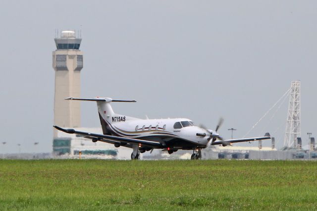Pilatus PC-12 (N715AS) - A new Pilatus PC-12/47E for the database. N715AS, c/n 1185 was seen arriving on RWY 24R on 8 Aug 2018.