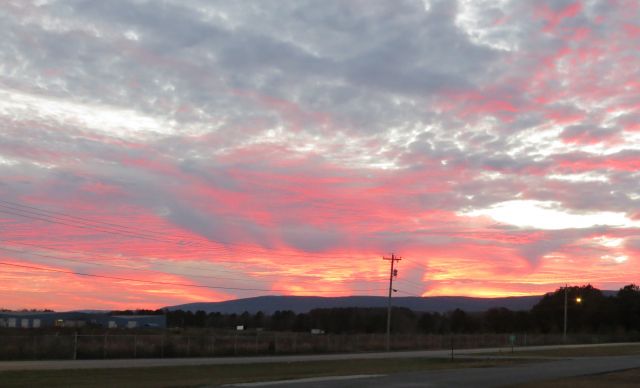 — — - LaFayette, Georgia. Barwick Field.  br /Sunset over Pigeon Mountain 11-19-13.