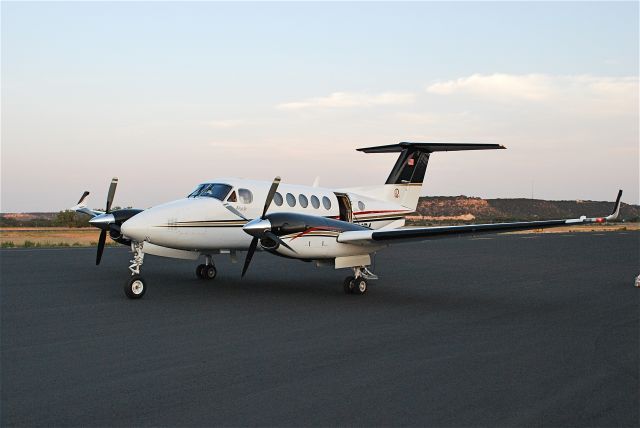 Beechcraft Super King Air 200 (N521BA) - On the ramp at Junction, TX