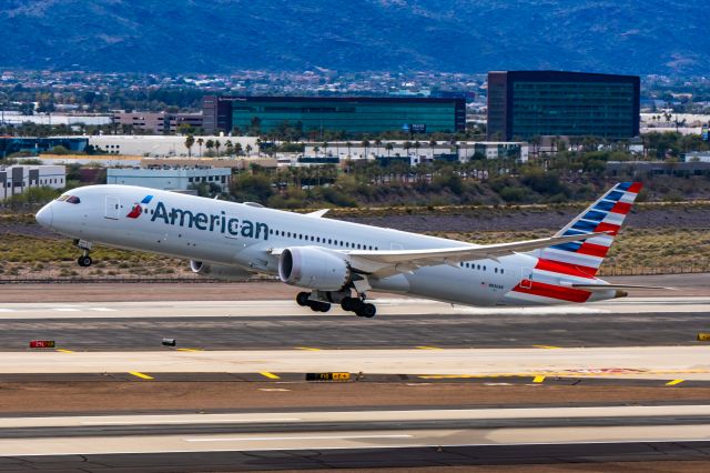 Boeing 787-9 Dreamliner (N830AN) - American Airlines 787-9 taking off from PHX on 12/16/22. Taken with a Canon R7 and Tamron 70-200 G2 lens.