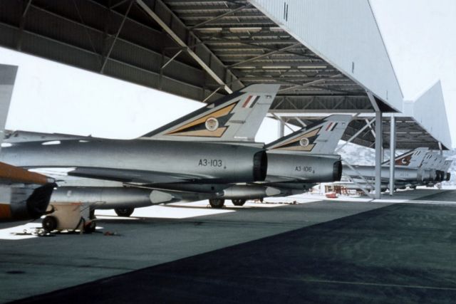 IAI Dagger (A3106) - Dassault  Mirage III D A3-101 and A3-106 plus IIID 76 sqn A3-24 RAAF Pearce (YPEA) early 1970s.