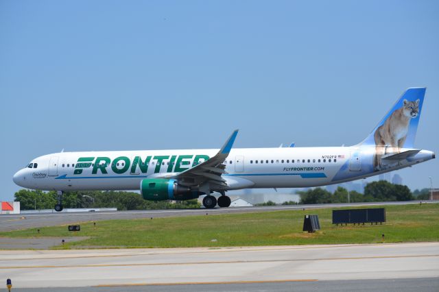 Airbus A321 (N702FR) - Courtney the Cougar visiting CLT