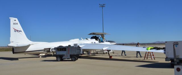 Lockheed ER-2 (NASA809) - Preparing one of NASA's ER-2's ( NASA 809 ) for a short test flight with a scientific payload