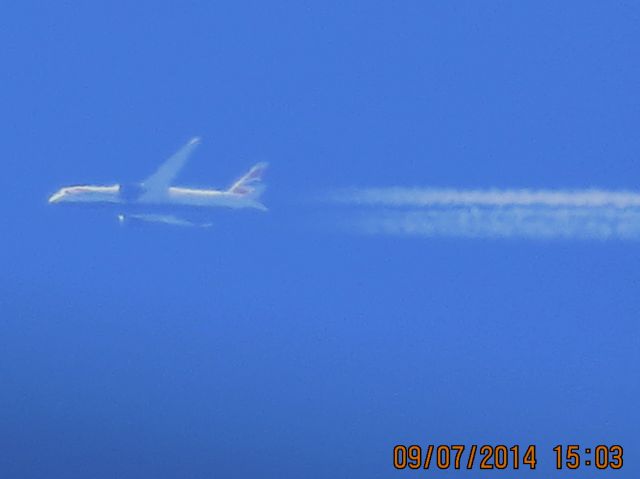 Boeing 787-8 (G-ZBJD) - British Airways flight 191 from London to Austin over Southeastern KS.