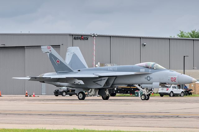 McDonnell Douglas FA-18 Hornet (16-5786) - Ambush 12 a VFC-12 Agressor getting ready to leave Willow Run for Nas Oceana after being a static display during Thunder Over Michigan.br /br /7/17/2022