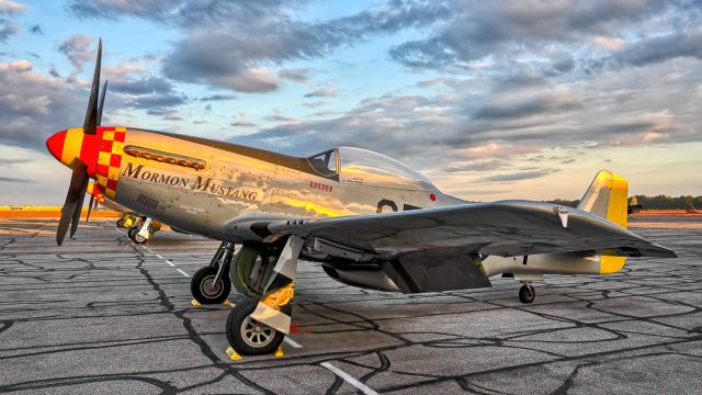 North American P-51 Mustang (N551BJ) - Legacy Flight Museum's Mormon Mustang. North American F51D airframe reman'd as Cavalier F51D Mustang, 67-22579, at Thunder Over Michigan 2023, Willow Run Airport