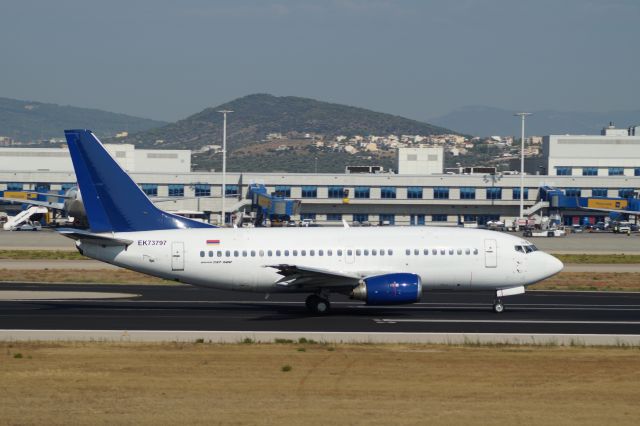 Boeing 737-700 (EK-73797) - Atlantis European B737-500 taking off from Athens.