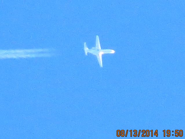 Cessna Citation CJ1 (N800CZ) - From Charleston S.C. to Wichita over Baxter Springs Ks at 40k feet.