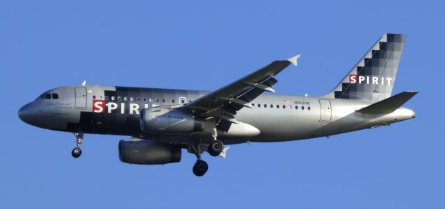 Airbus A319 (N512NK) - This Spirit is seconds before landing, summer 2018.