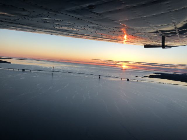 — — - Sunset over the Mackinac Bridge - C177RG