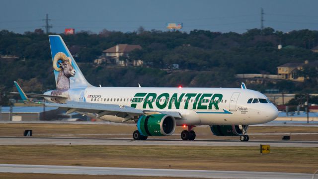 Airbus A320 (N323FR) - Colorodo The Bighorn Sheep NEO arriving 13Rbr /1/6/18