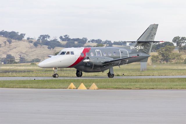 British Aerospace Jetstream Super 31 (VH-OAM) - de Bruin Air (VH-OAM) BAe Jetstream 32E taxiing at Wagga Wagga Airport.