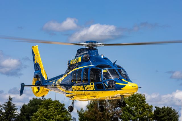 Eurocopter EC-155 (N155UM) - University of Michigan Medicine Survival Flight departing from the AeroMed hanger at KGRR