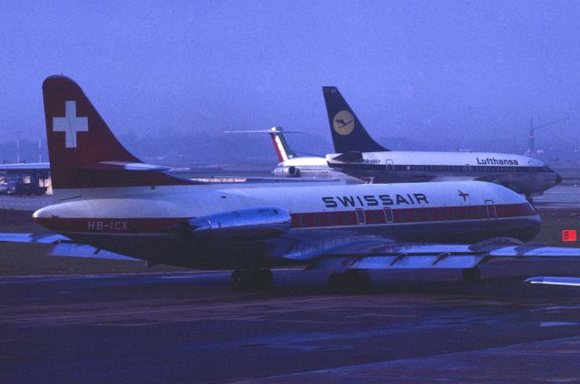 SUD-EST SE-210 Caravelle (HB-ICX) - January 1969 at Düsseldorf (EDDL)