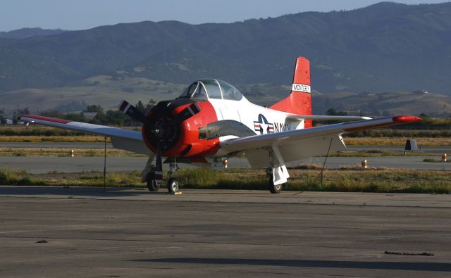 — — - KCVH - June 8th, 2005...T-28 Trojan at Hollister, CA during the Collings Foundation B-17 & B-24 tour flight weekend. Like a big dummy, I didnt walk over and get the reg number.