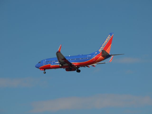 Boeing 737-700 (N7726A) - Southwest, N7726A, a Boeing 737-7BD. Landing at KLAS, McCarran International Airport