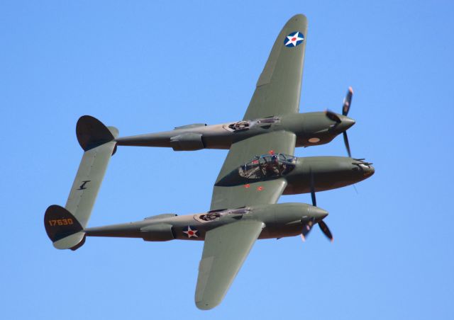 Lockheed P-38 Lightning — - P-38F-1 Glacier Girl (41-7630) - Salvaged and restored after 50 years under the Greenland ice pack.br /California Capital Air Show, 09/11/10