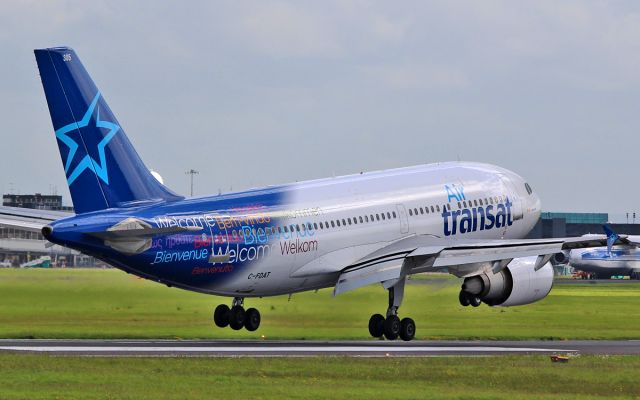 Airbus A310 (C-FDAT) - air transat a310 c-fdat about to land at shannon for a fuel stop while enroute from rome-toronto 5/6/15