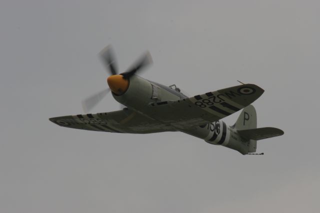 — — - Hawker Sea Fury Departs Oshkosh on Cloudy Friday Airshow 2010