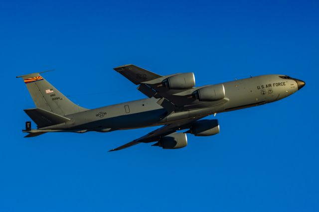 Boeing KC-135A Stratotanker — - An Arizona National Guard KC135 taking off from PHX on 1/25/23. Taken with a Canon R7 and Tamron 70-200 G2 lens.