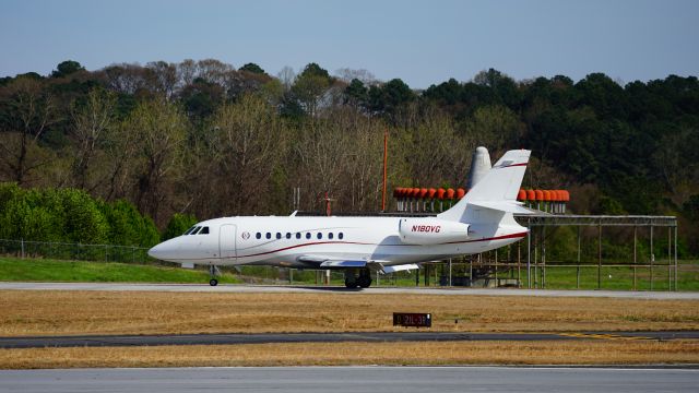 Dassault Falcon 2000 (N180VG) - Photograph taken from the elevated viewing stand at PDK Airport.  The plane had just landed.  