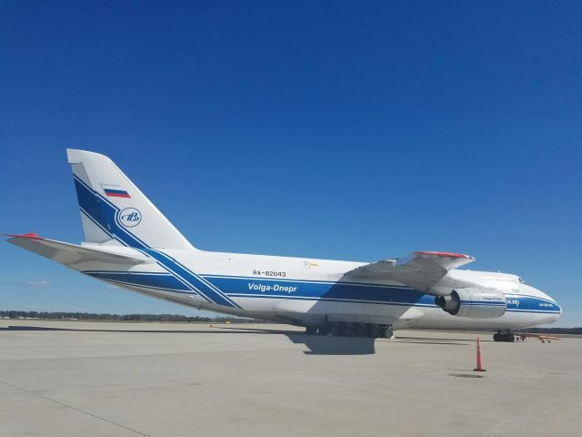 Antonov An-124 Ruslan (RA-82043) - VD 124 delivered a 35 ton engine rotor to Richmond.  While we have runways long enough to accommodate this aircraft, it is highly unusual for them to come here.  I took this photo.  