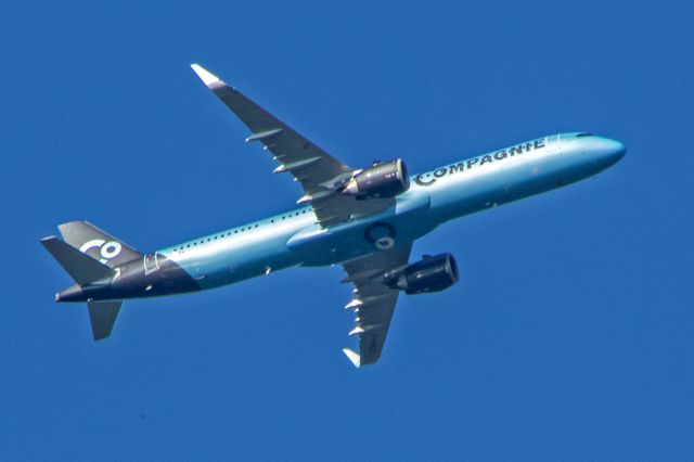 Airbus A321neo (F-HNCO) - Subject aircrft photographed over Northeren New Jersey on 11-Sep-2021 at 1712HrsEDT Operating as La Compagnie Dreamjet 104 enroute from Orly, France, (ORY), to Newark, NJ, (EWR).