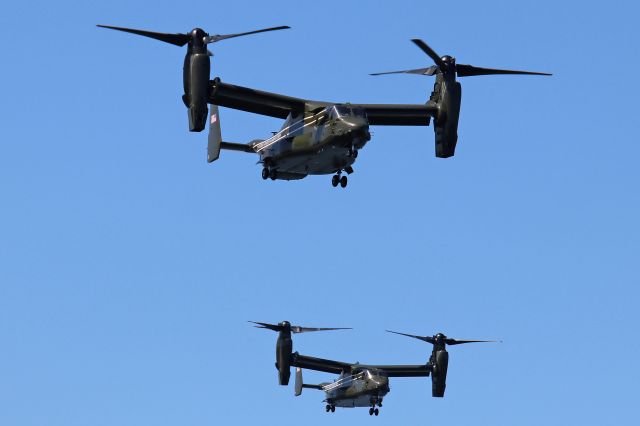 16-8306 — - A pair of Bell-Boeing MV-22B’s (168306 and 168327) form Marine Helicopter Squadron One (HMX-1) approaching Burke Lakefront Airport on 6 Aug 2020.