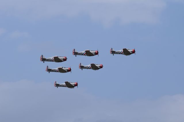 North American T-6 Texan — - Geico Skytypers in formation at Vero Beach Airshow 21APR18