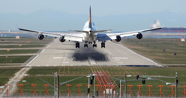 Boeing 747-400 (D-ABVK) - DLH492 about to land at YVR