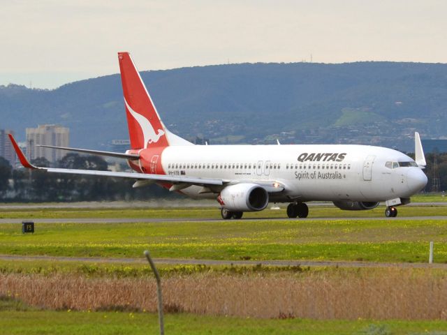 Boeing 737-800 (VH-VYB) - On taxi-way heading for take off on runway 05. Thursday, 12th July 2012.