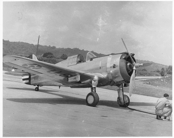 — — - Curtiss P-36C at Albrook Army Airfield