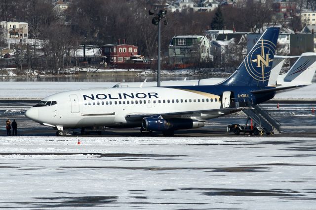 Boeing 737-200 (C-GNLN) - A rare visitor parked in North Cargo. Flown in from Ottawa to pick up a Boston Orchestra.