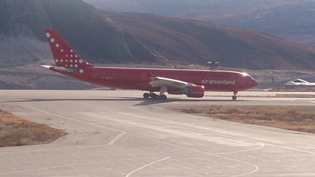 Airbus A330-200 (OY-GRN) - Aircraft take off on the way to Copenhagen EKCH/CPH. Picture taken from the terminal.