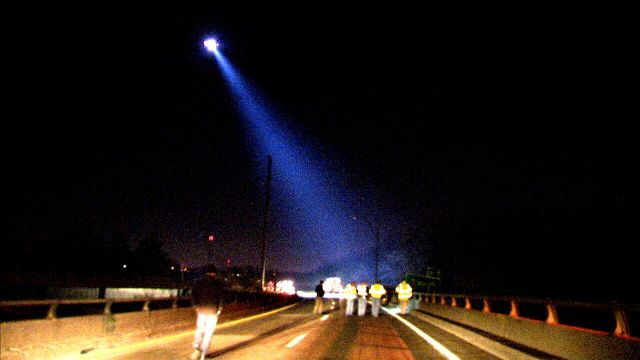 N911LP — - The Lexington, KY Police helicopter flies over the scene of a car crash.... the crew is looking for possible victims thrown from a car involved...