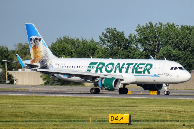 Airbus A320 (N236FR) - "Marty the Marmot" arriving into the Buffalo Niagara International Airport from Orlando (MCO)br /br /** STAFF PICK OF THE WEEK 06/29/20 **